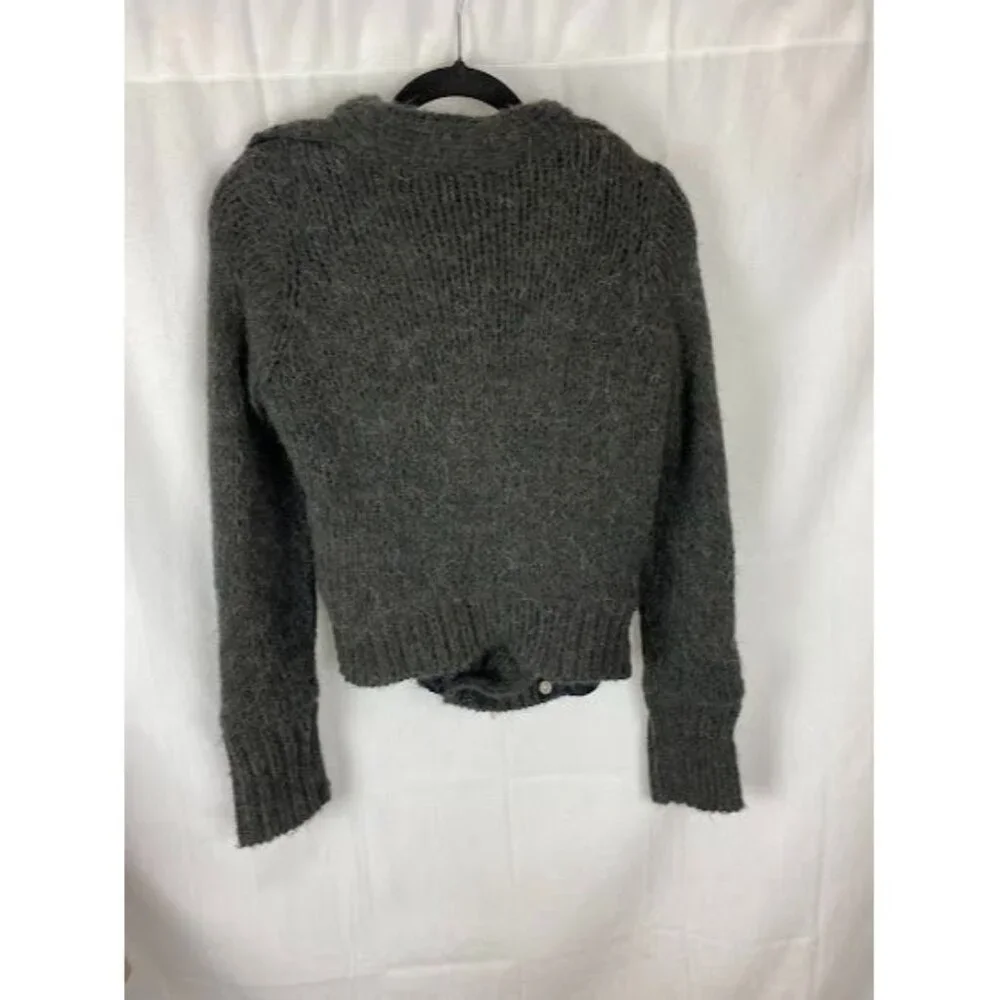 Twelfth Street By Cynthia Vincent Gray Alpaca Blend Sweater Jacket style# S9517 - Picture 2 of 14